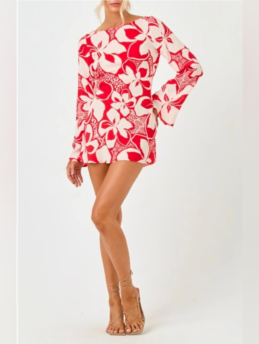 LSPACE All I Need Long Sleeve Cover-Up Minidress, Size Medium, NWT